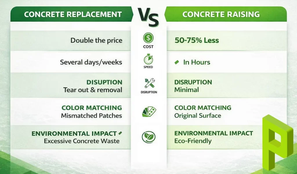 Concrete Replacement vs Concrete Raising